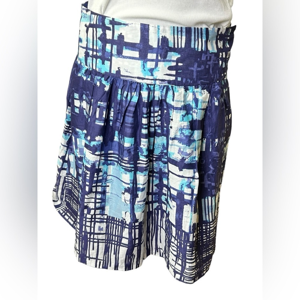 The Limited Blue & White Abstract Print Mini Skirt